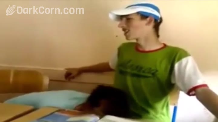 School girl sucking her friend in the classroom