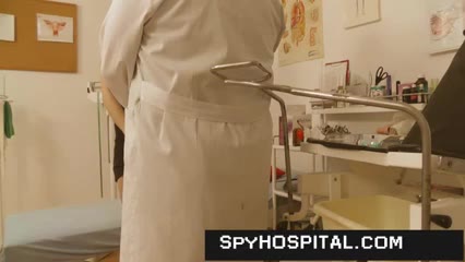 Chesty Brunette Doctor Check-up Voyeur Video: Amateur Porn by Spy Hospital