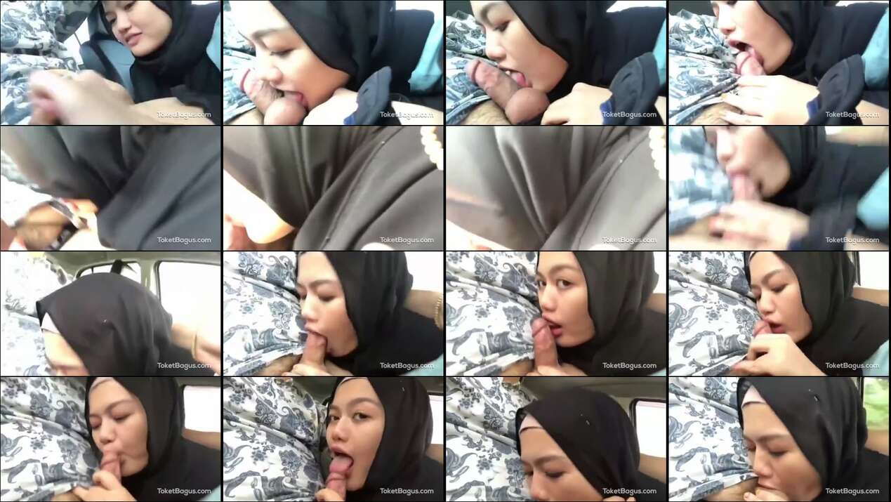 Jilbab hitam emut kontol teman di mobil (new)