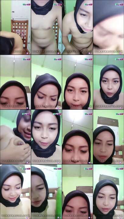 Kelakuan jilbab nakal colmek pakek timun - live