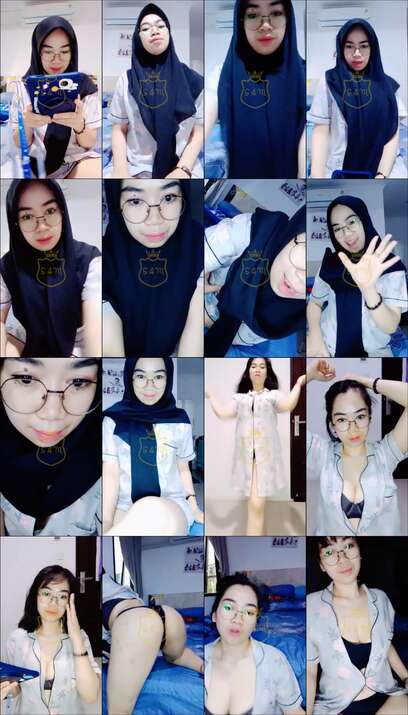 Muti Jilbab Biru Tua Show Toket Hot Godain Pascol