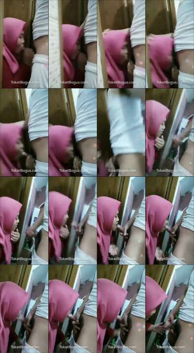 Jilbab pink telan spermal